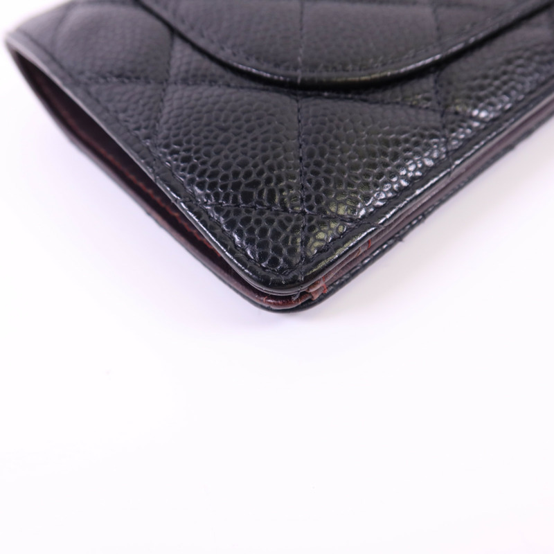 CHANEL 牛皮皮革Long Bifold Wallet金扣長錢包-14