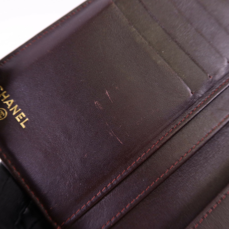 CHANEL 牛皮皮革Long Bifold Wallet金扣長錢包-15