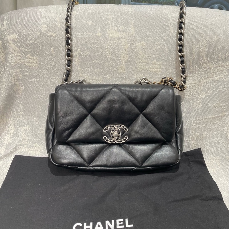 Chanel 19bag 黑銀 小號-0