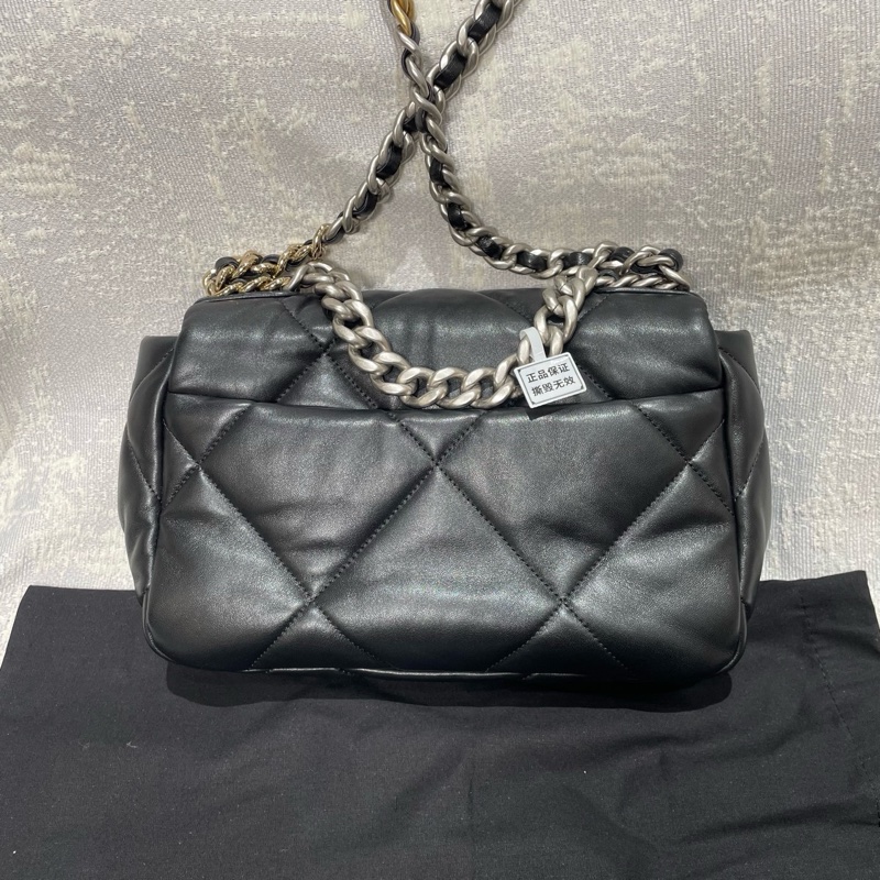 Chanel 19bag 黑銀 小號-1