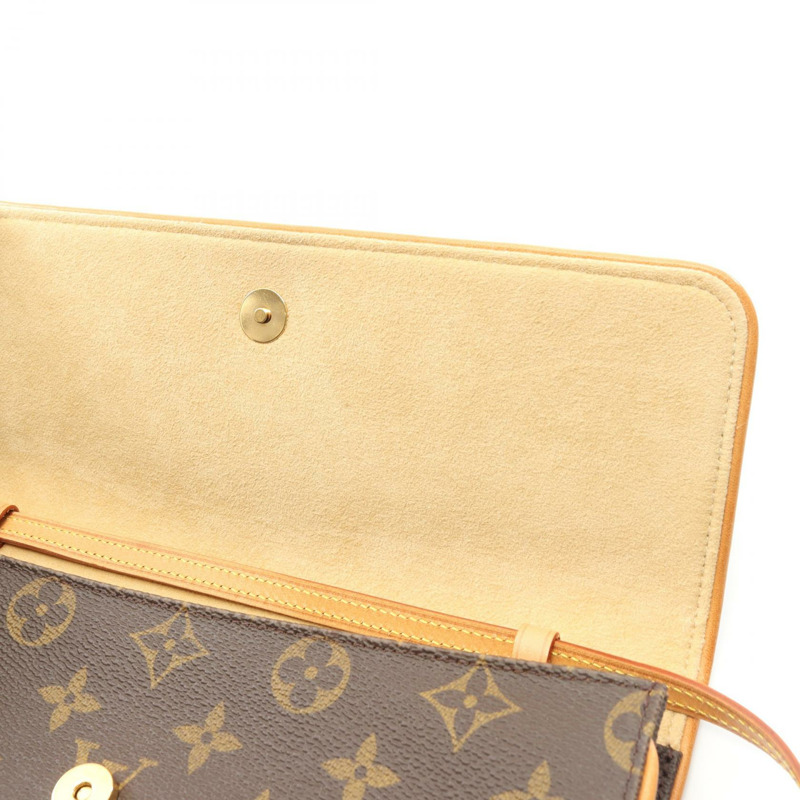 路易威登 Pochette Twin GM 單肩包 M51852 Monogram 帆布棕色二手 LV-6