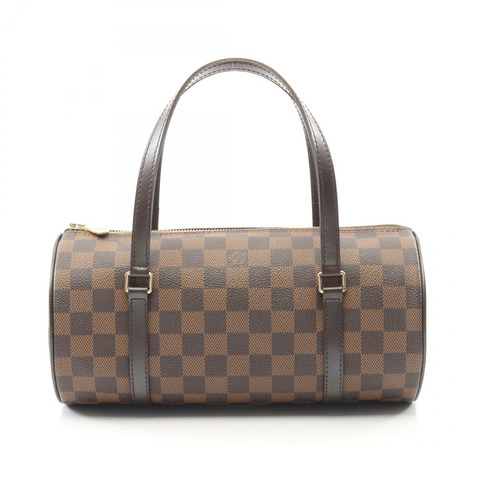 路易威登 Papillon 26 手提包 N51304 Damier Ebene 皮革 棕色 二手 女士