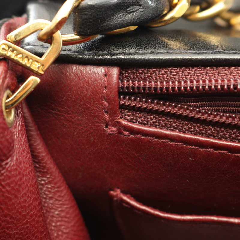 香奈兒 (CHANEL) 絎縫 Diana 翻蓋鏈條肩背斜背包 A01164 羊皮 BK GHW-5