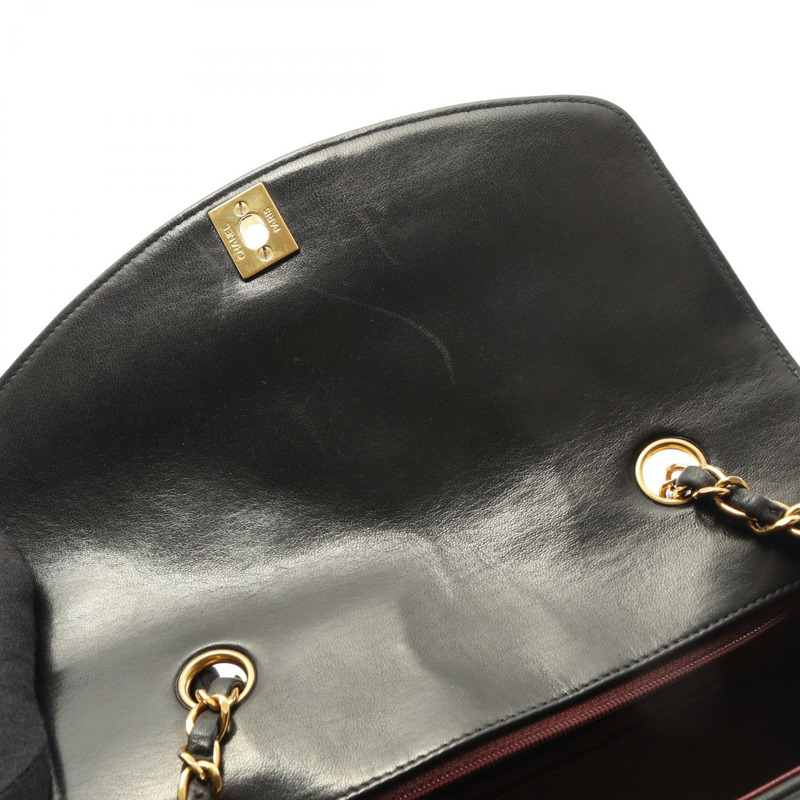 香奈兒 (CHANEL) 絎縫 Diana 翻蓋鏈條肩背斜背包 A01164 羊皮 BK GHW-11