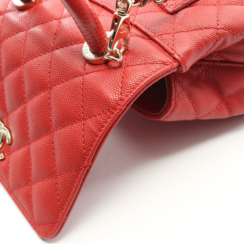 香奈兒 Coco Handle XXS 手提包 AS2215 紅色皮革 二手 CC-7