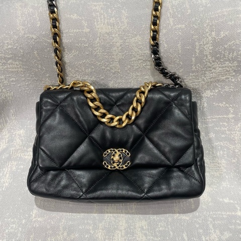 Chanel 19bag 黑金中號