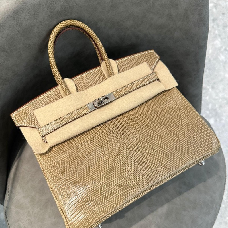 9新 Hermes Birkin 25 全蜥蜴 Ficelle 17色 (煙草灰)  框K刻-0