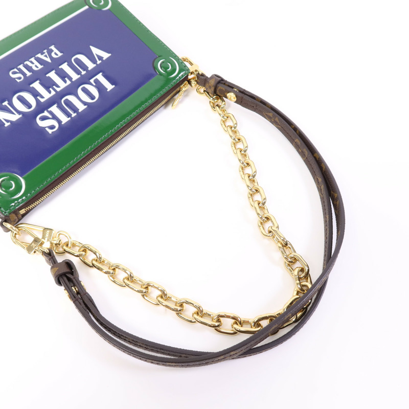 LOUIS VUITTON Monogram LV Street Sign金扣鏈帶肩背袋-6