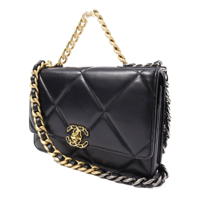 CHANEL 羊皮皮革Chanel 19 WOC鏈帶肩背袋-2