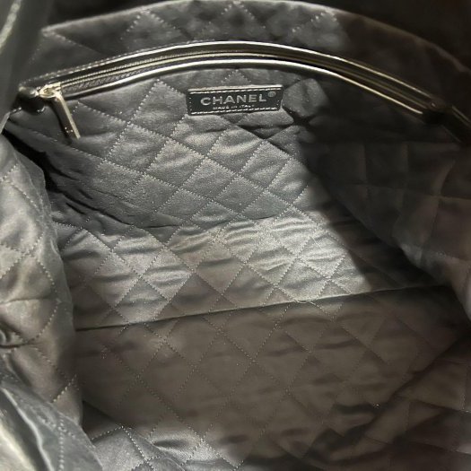 東區正精品㊣CHANEL 22 BAG AS3261 香奈兒黑色全皮銀字銀幣銀鍊肩背包購物袋包中款 RZ6074-1