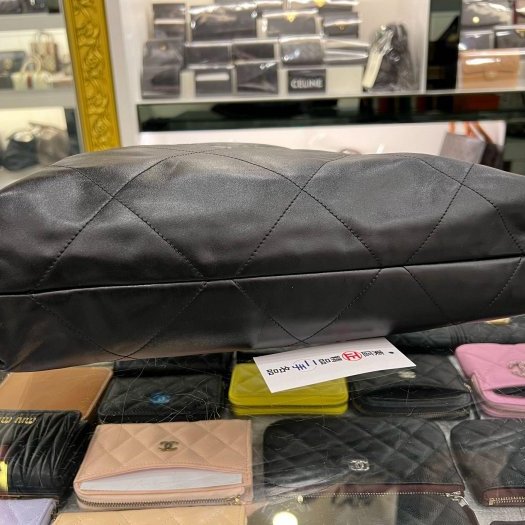 東區正精品㊣CHANEL 22 BAG AS3261 香奈兒黑色全皮銀字銀幣銀鍊肩背包購物袋包中款 RZ6074-3