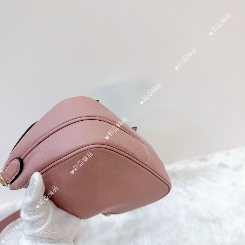 莉亞精品♡ Coach 粉雙釦郵差包 二手美包-7