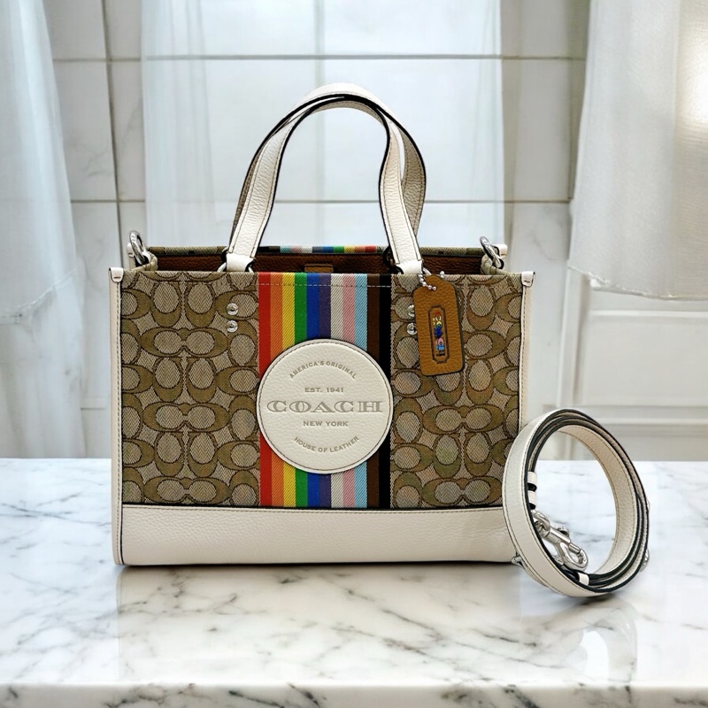 莉亞精品♡ Coach 彩虹托特包 二手美包-0