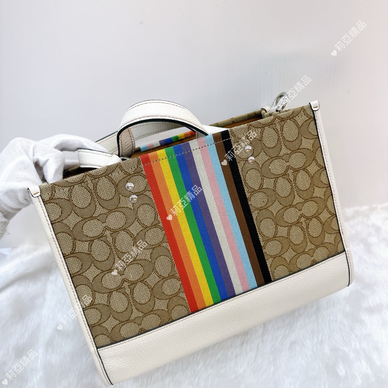 莉亞精品♡ Coach 彩虹托特包 二手美包-3