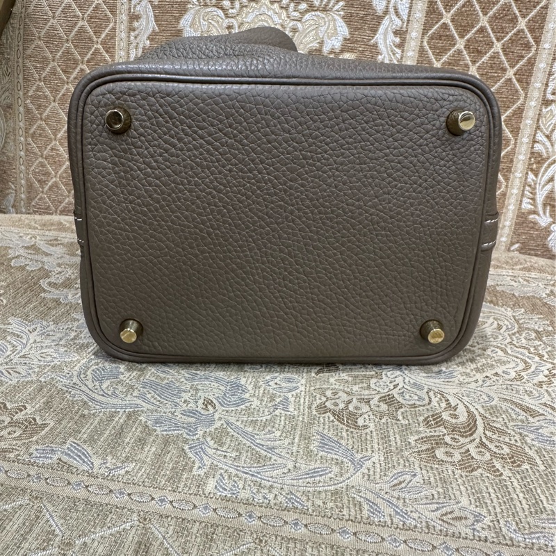 Hermes 18 Etoupe大象灰Clemence皮金釦Picotin 18-4
