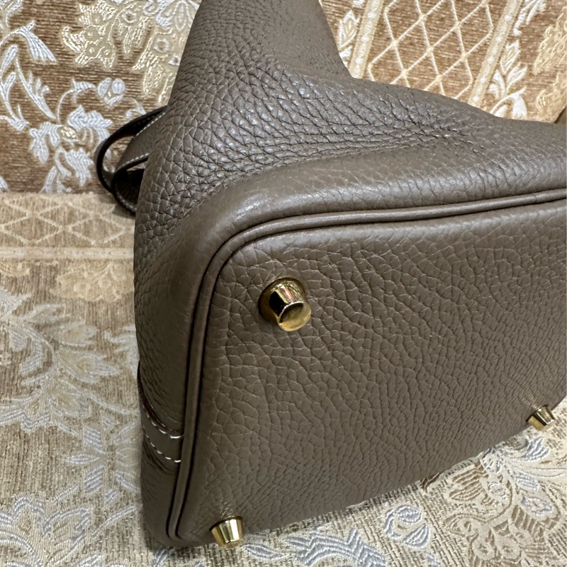 Hermes 18 Etoupe大象灰Clemence皮金釦Picotin 18-5