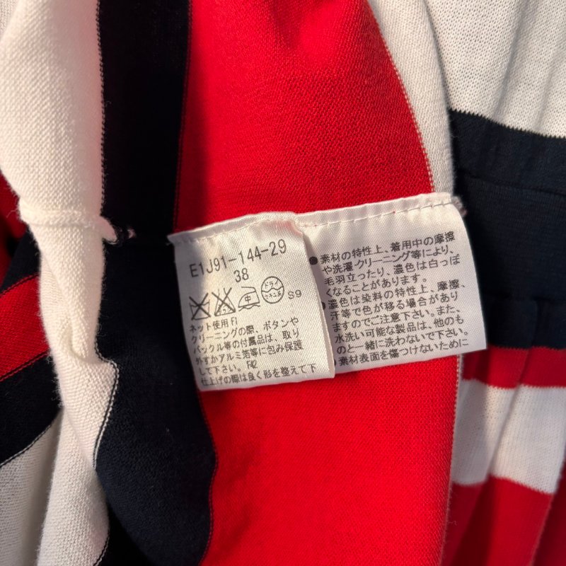 ::BURBERRY BLUE LABE:: 日系法式袖 海軍藍x紅x白 橫紋POLO洋裝 38號-14