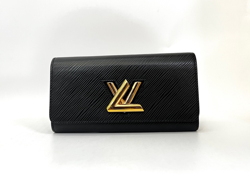 LV 黑Epi金釦Twist 12卡零錢袋長夾M80690-0