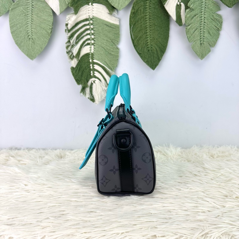 LV 特別款🌟 Tiffany Blue 灰色老花KeepAll 25 手提斜肩包 晶片款 2024年-2