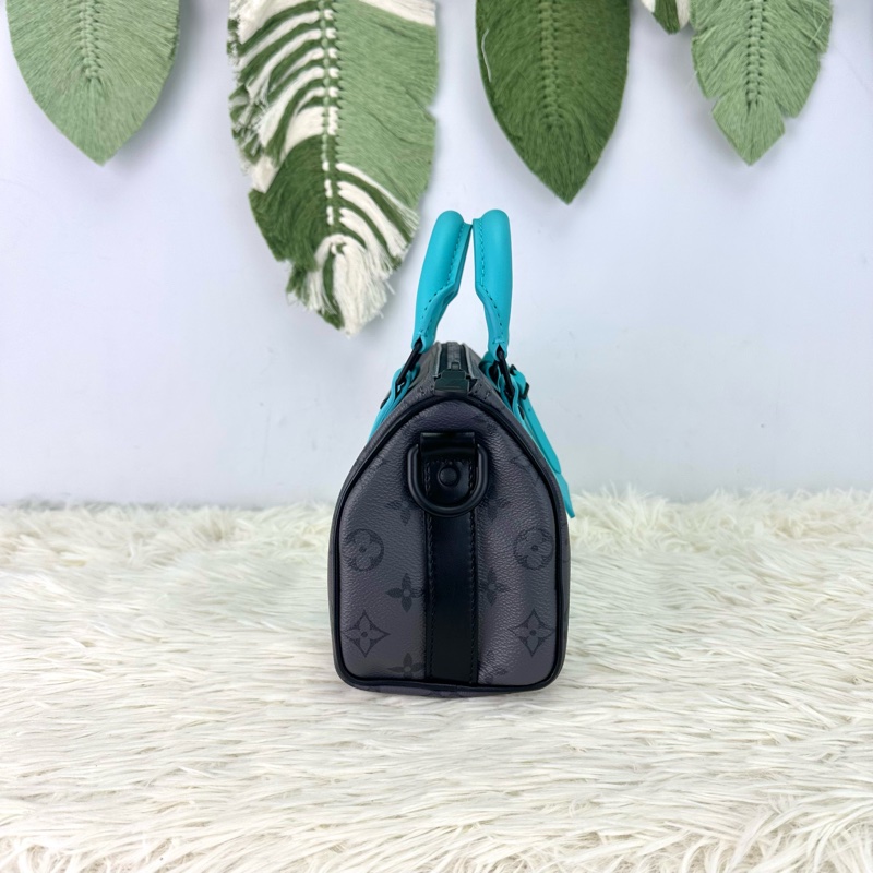 LV 特別款🌟 Tiffany Blue 灰色老花KeepAll 25 手提斜肩包 晶片款 2024年-3