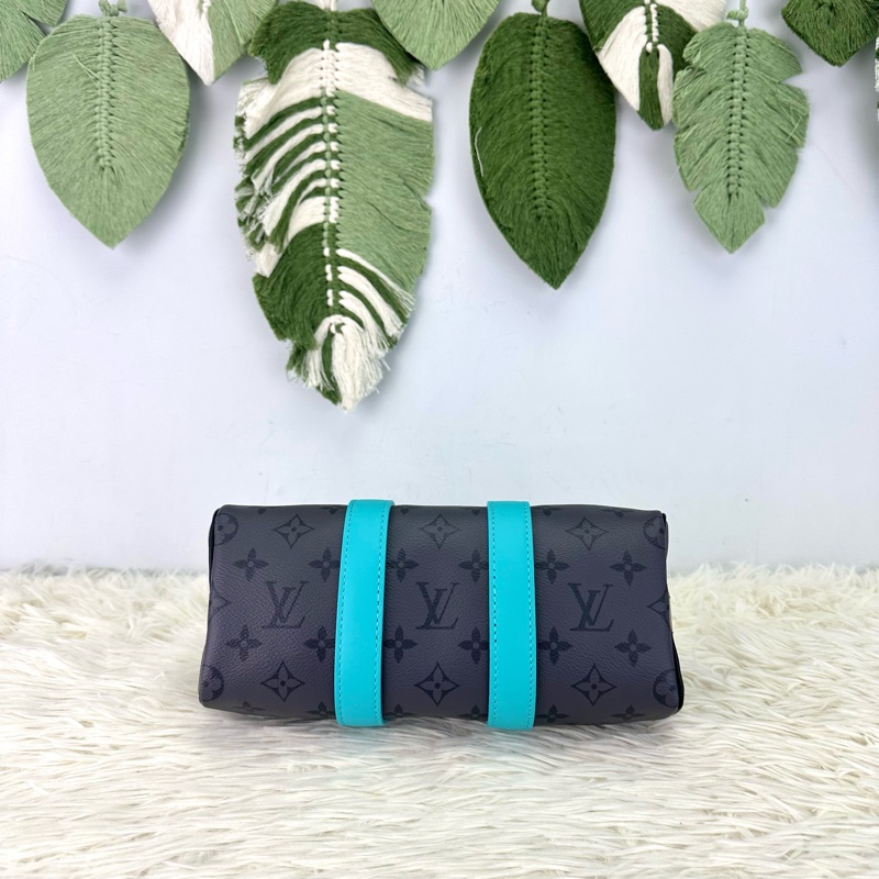 LV 特別款🌟 Tiffany Blue 灰色老花KeepAll 25 手提斜肩包 晶片款 2024年-5