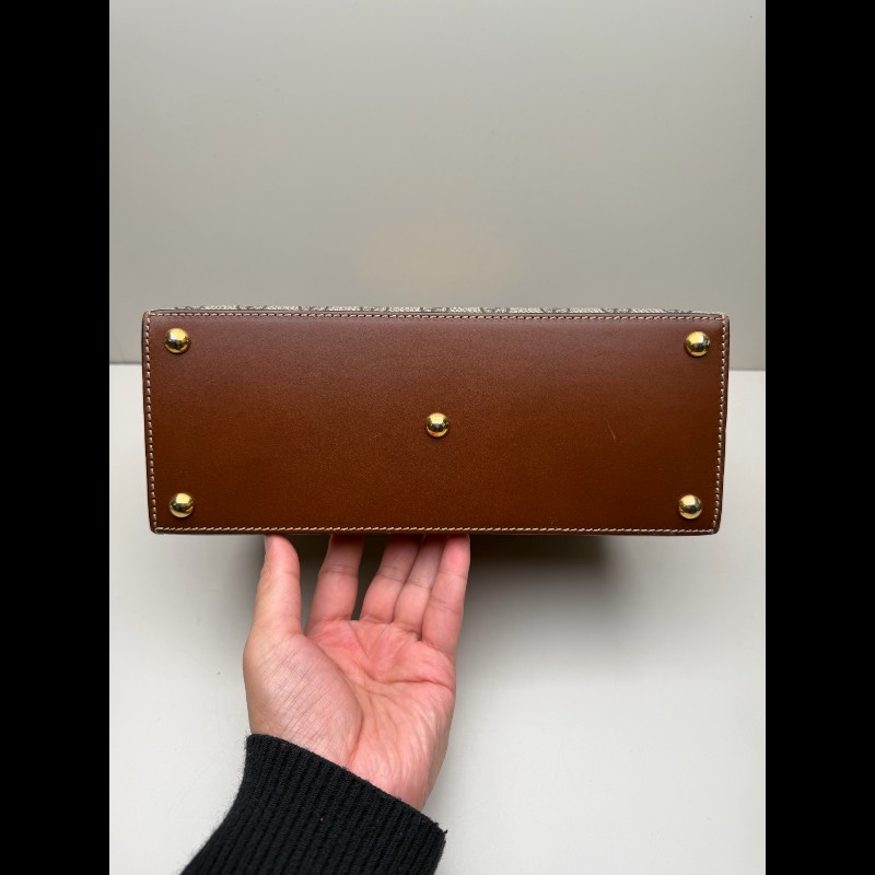 GUCCI padlock老花拼黑色牛皮 月光寶盒中號-9