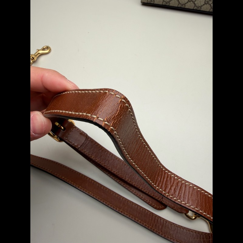 GUCCI padlock老花拼黑色牛皮 月光寶盒中號-16