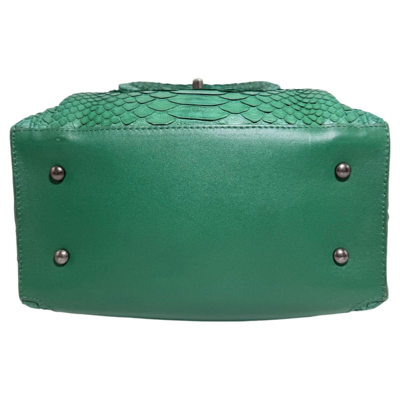 ［2575］香奈兒 Chanel 22開 後背包/書包 蟒蛇皮 綠色 大號-4