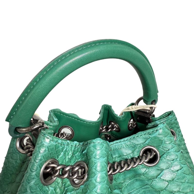 ［2575］香奈兒 Chanel 22開 後背包/書包 蟒蛇皮 綠色 大號-5