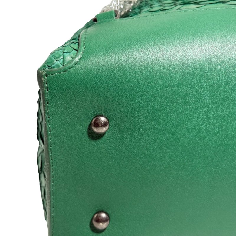 ［2575］香奈兒 Chanel 22開 後背包/書包 蟒蛇皮 綠色 大號-7