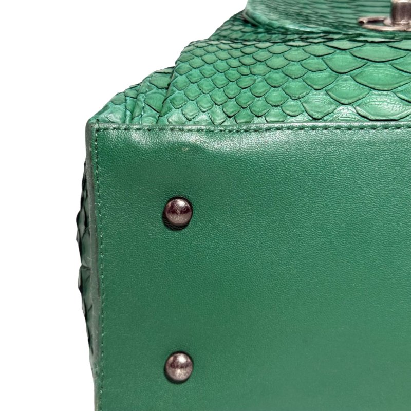 ［2575］香奈兒 Chanel 22開 後背包/書包 蟒蛇皮 綠色 大號-9