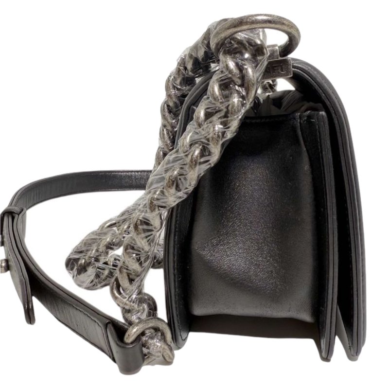 ［2602］香奈兒 Chanel LE BOY 21開 黑色 蜥蜴皮 小號 斜背包-2