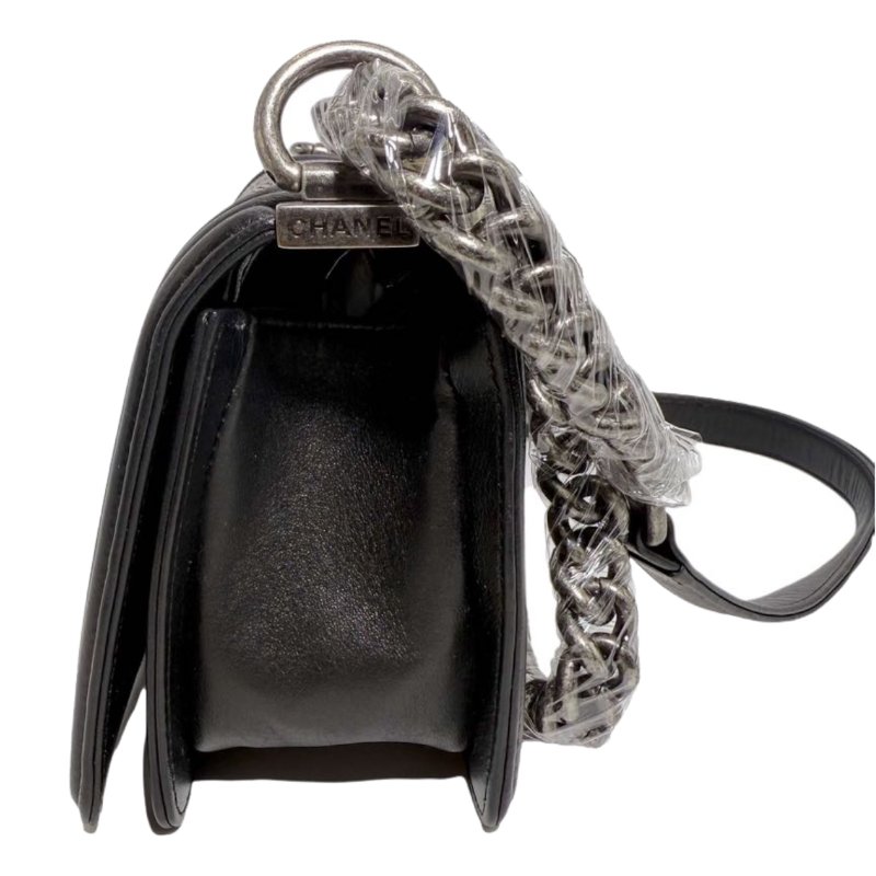 ［2602］香奈兒 Chanel LE BOY 21開 黑色 蜥蜴皮 小號 斜背包-3