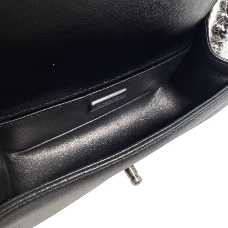 ［2602］香奈兒 Chanel LE BOY 21開 黑色 蜥蜴皮 小號 斜背包-7