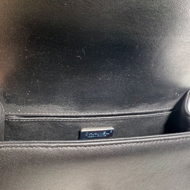 ［2602］香奈兒 Chanel LE BOY 21開 黑色 蜥蜴皮 小號 斜背包-9