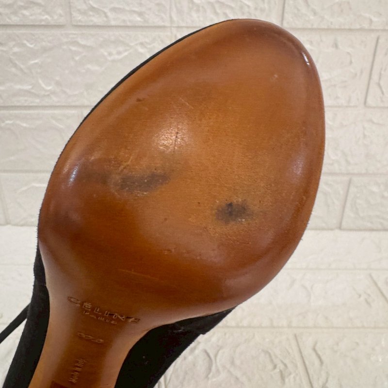 Celine 黑色粗根短靴-2