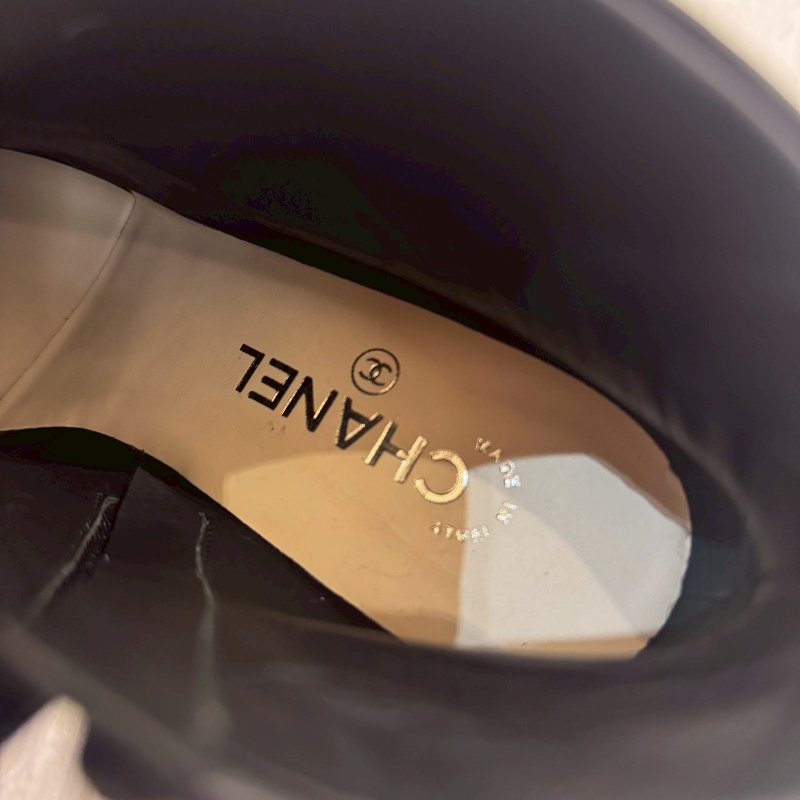 Chanel 黑色珍珠低跟短靴-9