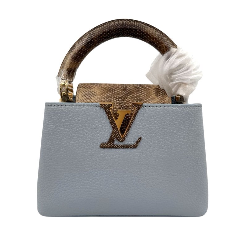 【3127】路易威登 LV Capucines 藍色 手提/斜挎包 牛皮 小號 金扣-0