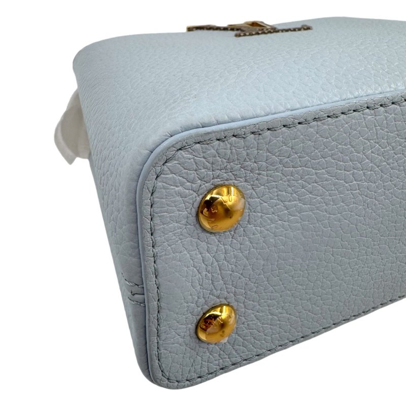 【3127】路易威登 LV Capucines 藍色 手提/斜挎包 牛皮 小號 金扣-8