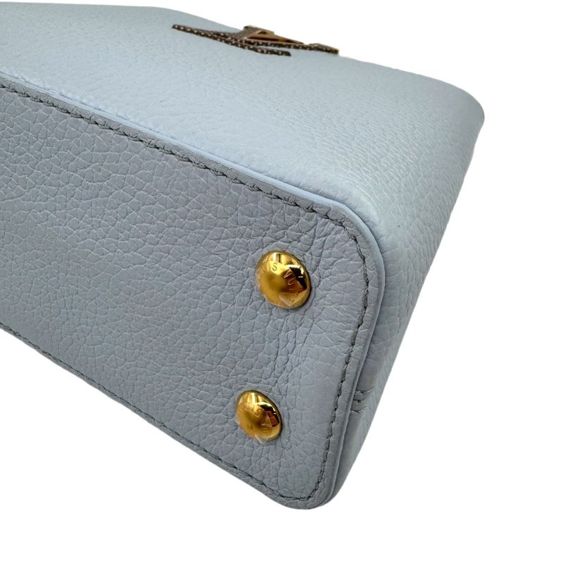 【3127】路易威登 LV Capucines 藍色 手提/斜挎包 牛皮 小號 金扣-9