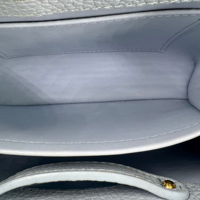 【3127】路易威登 LV Capucines 藍色 手提/斜挎包 牛皮 小號 金扣-13