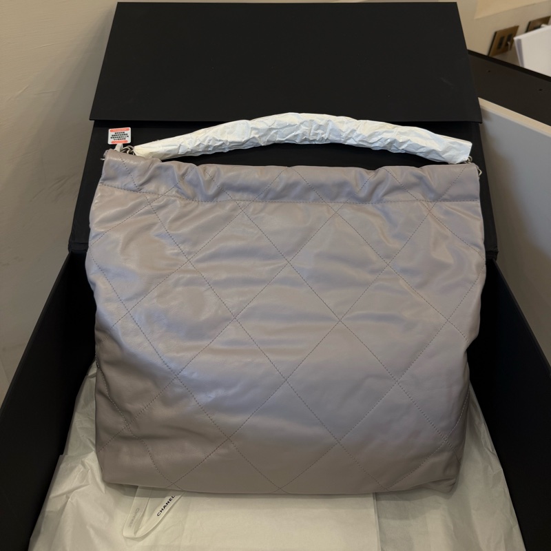 （全新全配）chanel香奈兒22bag 中號灰銀-1