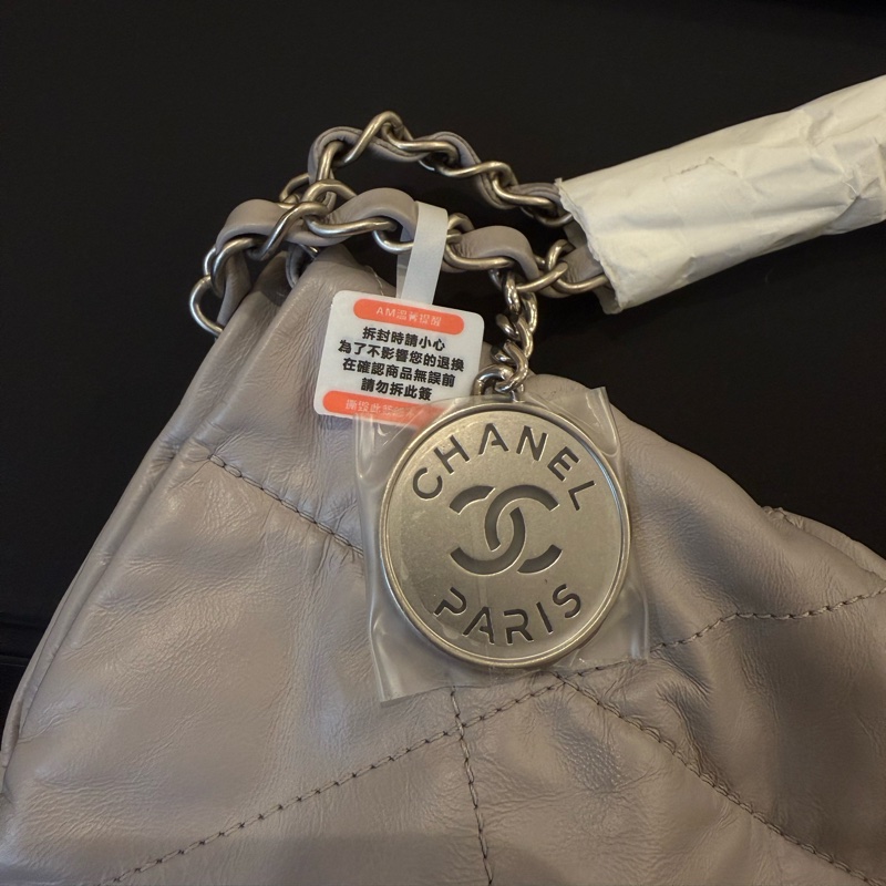 （全新全配）chanel香奈兒22bag 中號灰銀-4