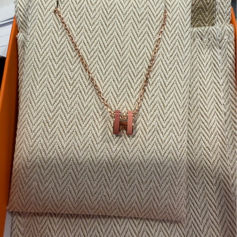 全新愛馬仕Hermes雙色 mini POP H Rocabar項鍊-1