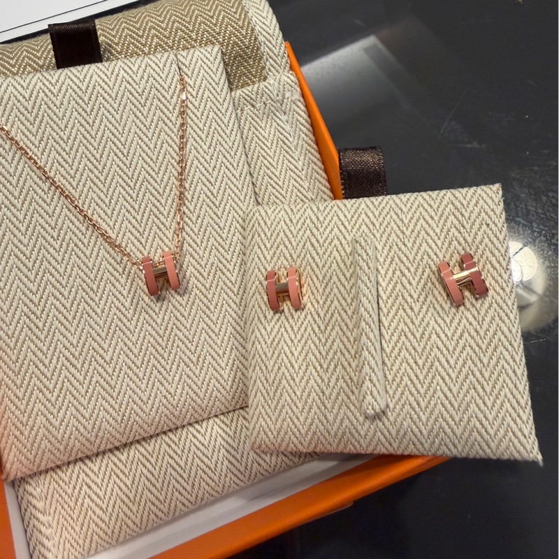 全新愛馬仕Hermes雙色 mini POP H Rocabar項鍊-3