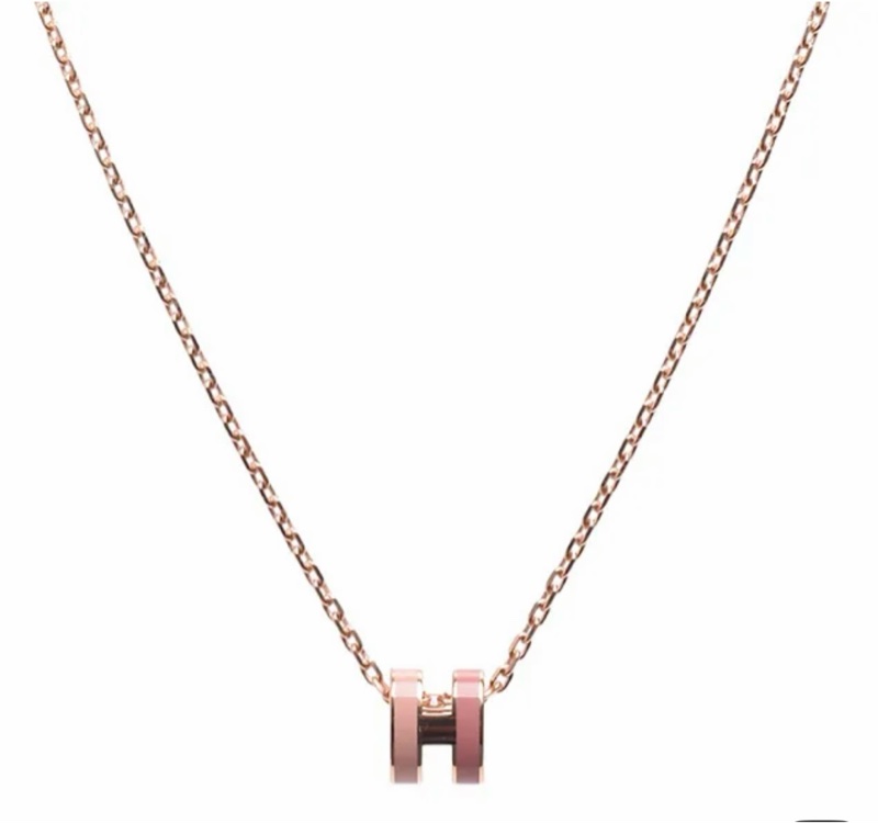 全新愛馬仕Hermes雙色 mini POP H Rocabar項鍊-6