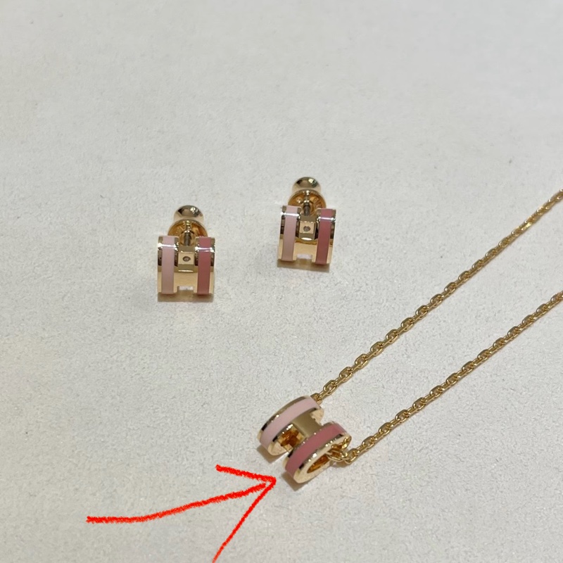 全新愛馬仕Hermes雙色 mini POP H Rocabar項鍊-9