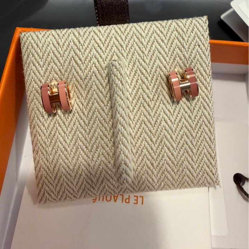 全新愛馬仕Hermes 雙色 mini POP H Rocabar耳環-0