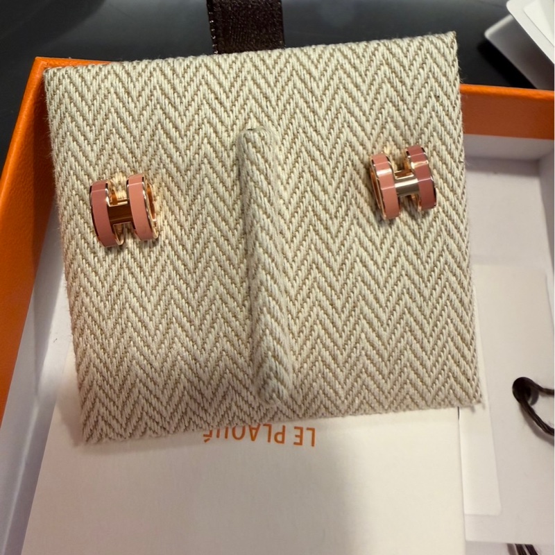 全新愛馬仕Hermes 雙色 mini POP H Rocabar耳環-2