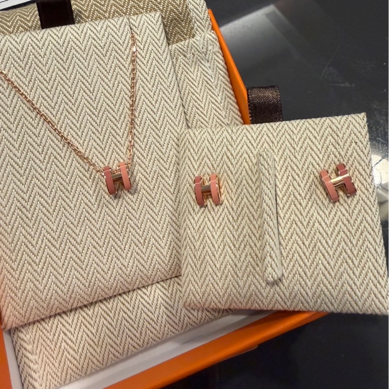 全新愛馬仕Hermes 雙色 mini POP H Rocabar耳環-3